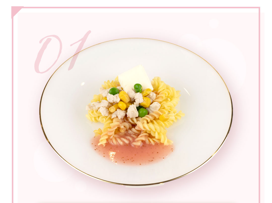 いちごのクリームチーズパスタ