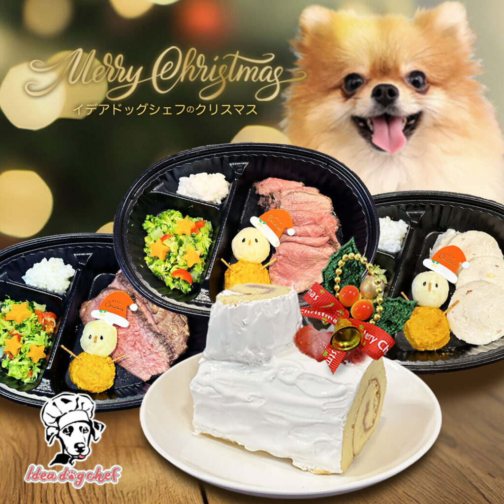 犬用クリスマスご飯とケーキ